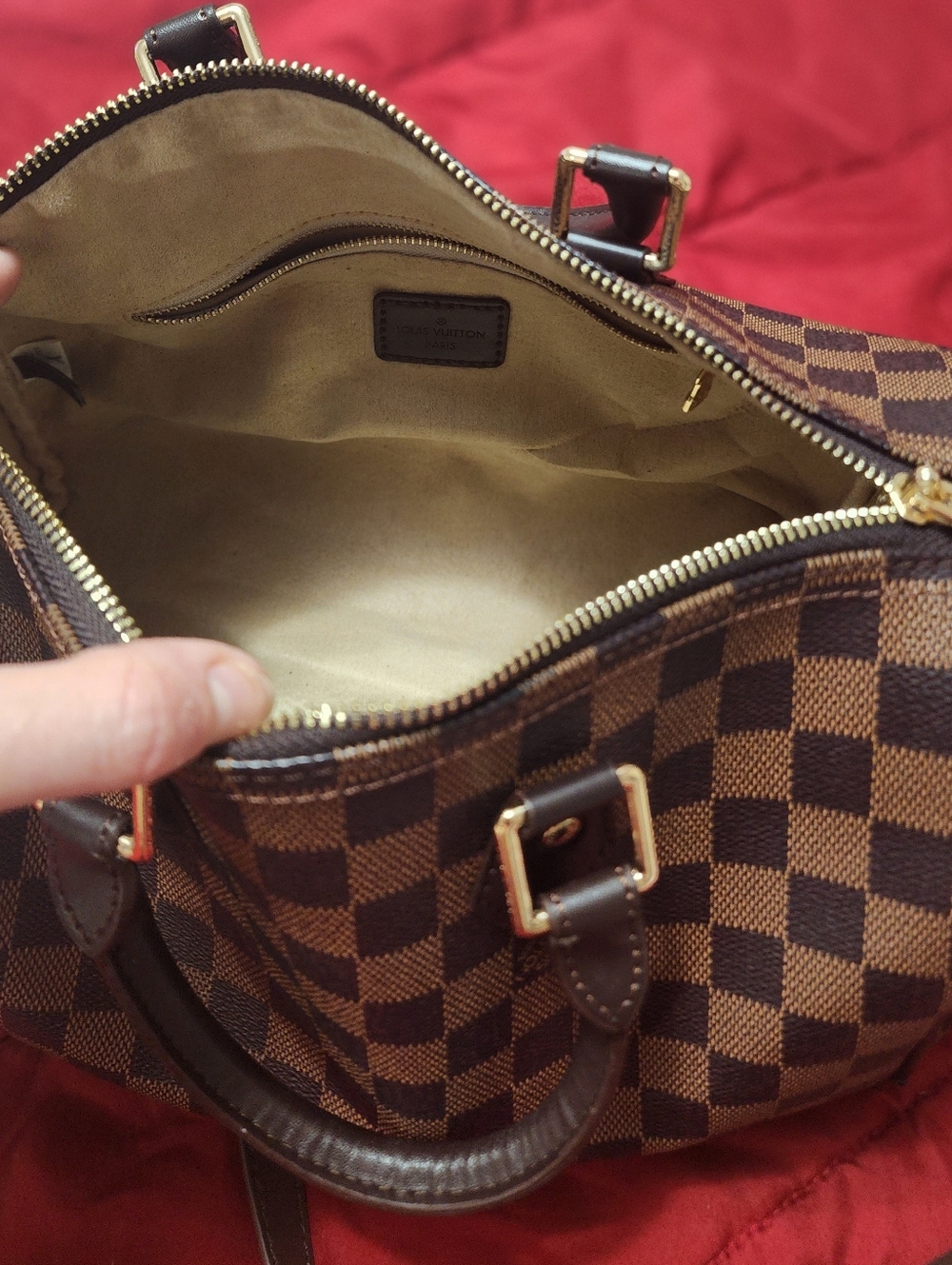 Louis Vuitton Damier Ebene Brown Top-Handle Shoulder Bag - Picture 8 of 14